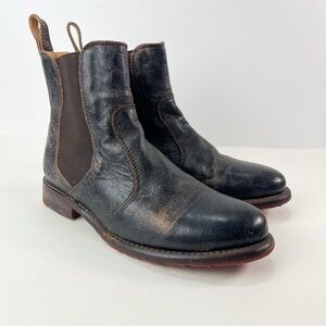 Bed Stu Nandi Chelsea Bootie Black Lix Distressef Leather Ankle Boots size 8.5